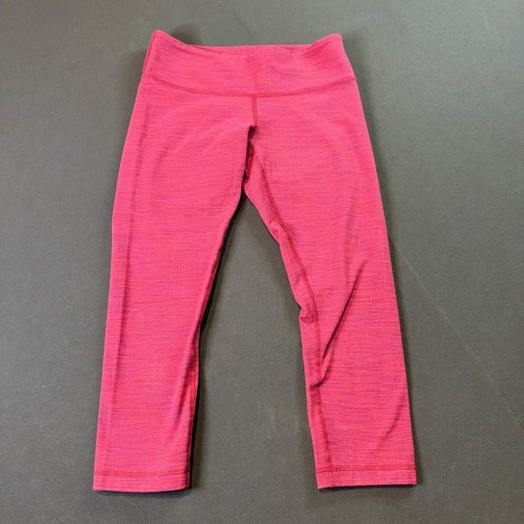lululemon athletica Pants - Lululemon Align High Rise Crop Leggings Hot Pink Marled Size 6 Activewear